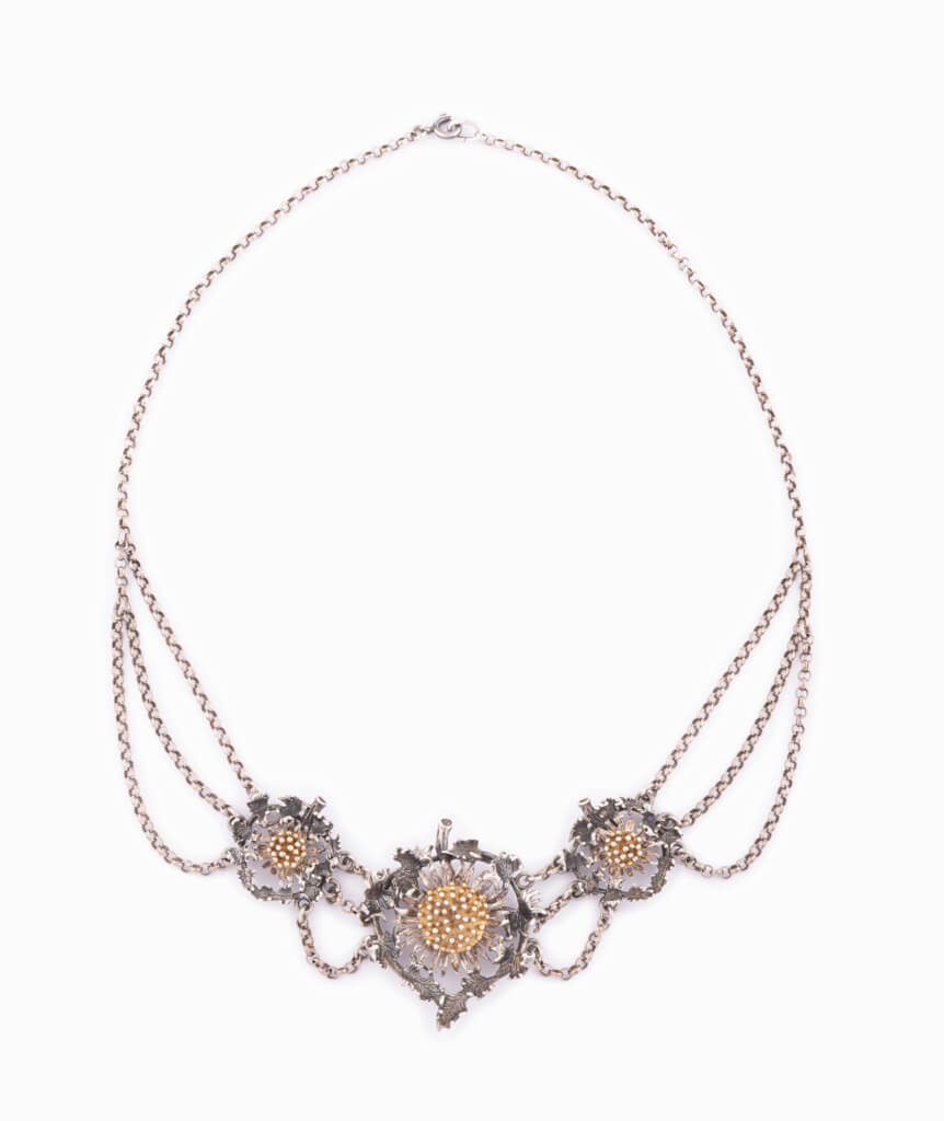 Caillou Paris Collier Art Nouveau Argent Et Vermeil Labib