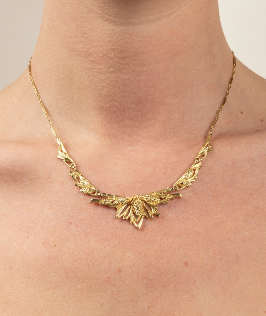 Caillou Paris Collier Art Nouveau Or Gulal Porte