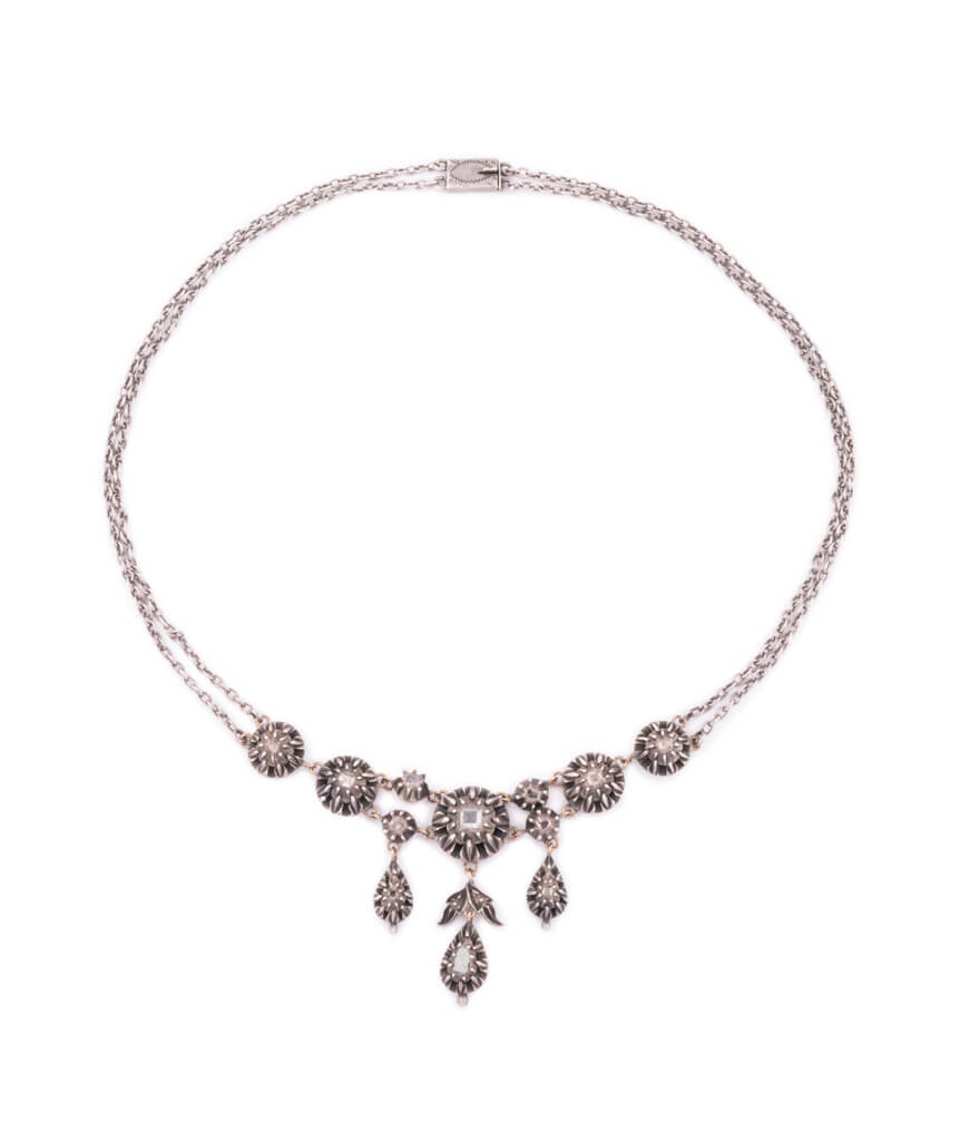 Caillou Paris Collier Ancien Argent Et Vermeil Chouni