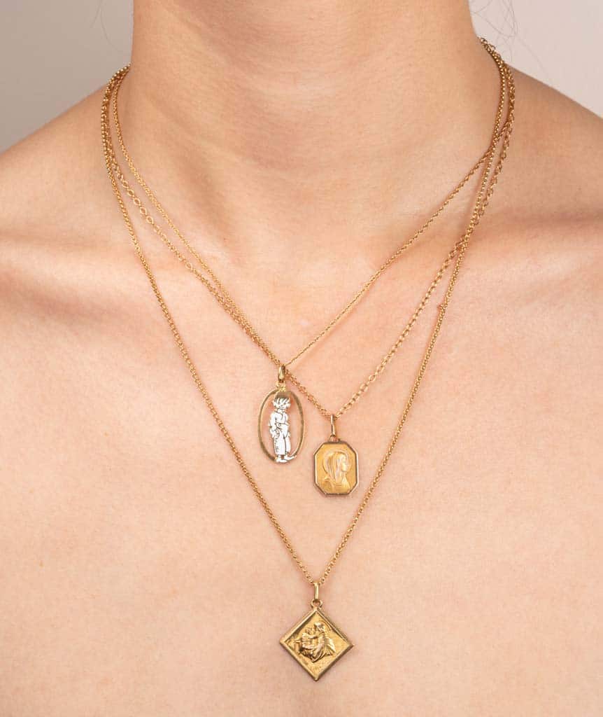 Caillou Paris Collier Ancien Or 3 Chaines Pippa Porter