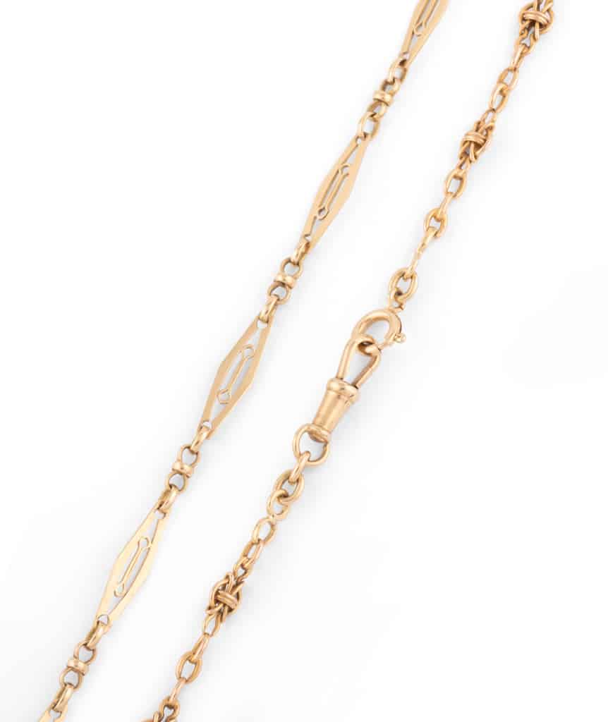 Chaîne Collier Maille Anglaise Plate Plaqué Or 18 Carats Poinçonné Plaqué or 750 Chaîne Collier Maille Anglaise Plate Plaqué Or 18 Carats Poinçonné Plaqué or 750