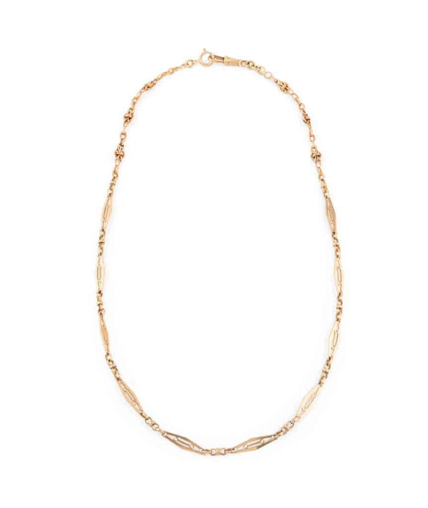 Caillou Paris Collier Ancien Or Maille Plate Bruna