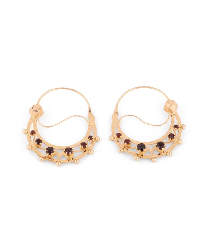 Caillou Paris Creoles Savoyardes Anciennes Grenats Kunal