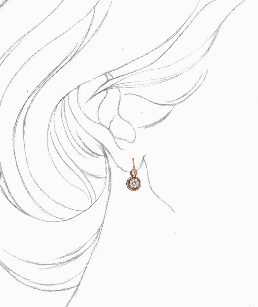 Caillou Paris - Dormeuses Napoleon III diamants Emory porter