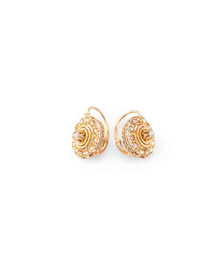 Boucles d'oreilles anciennes en or et perles Lilou - Caillou Paris