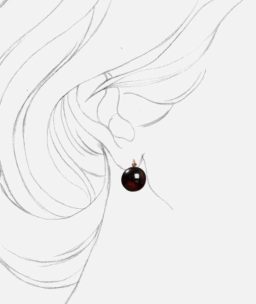 Dormeuses anciennes grenat "Kawena" porter