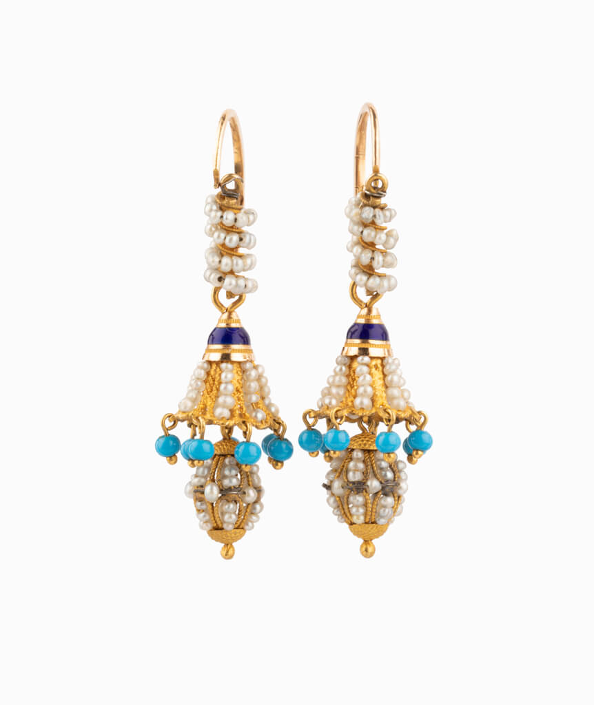 Caillou Paris - Dormeuses anciennes perles Chimani