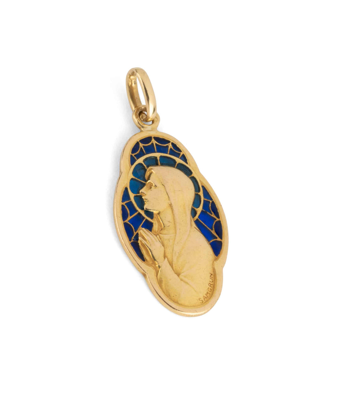 Caillou Paris Medaille Art Nouveau Email Signee Samgrun Yera Profil