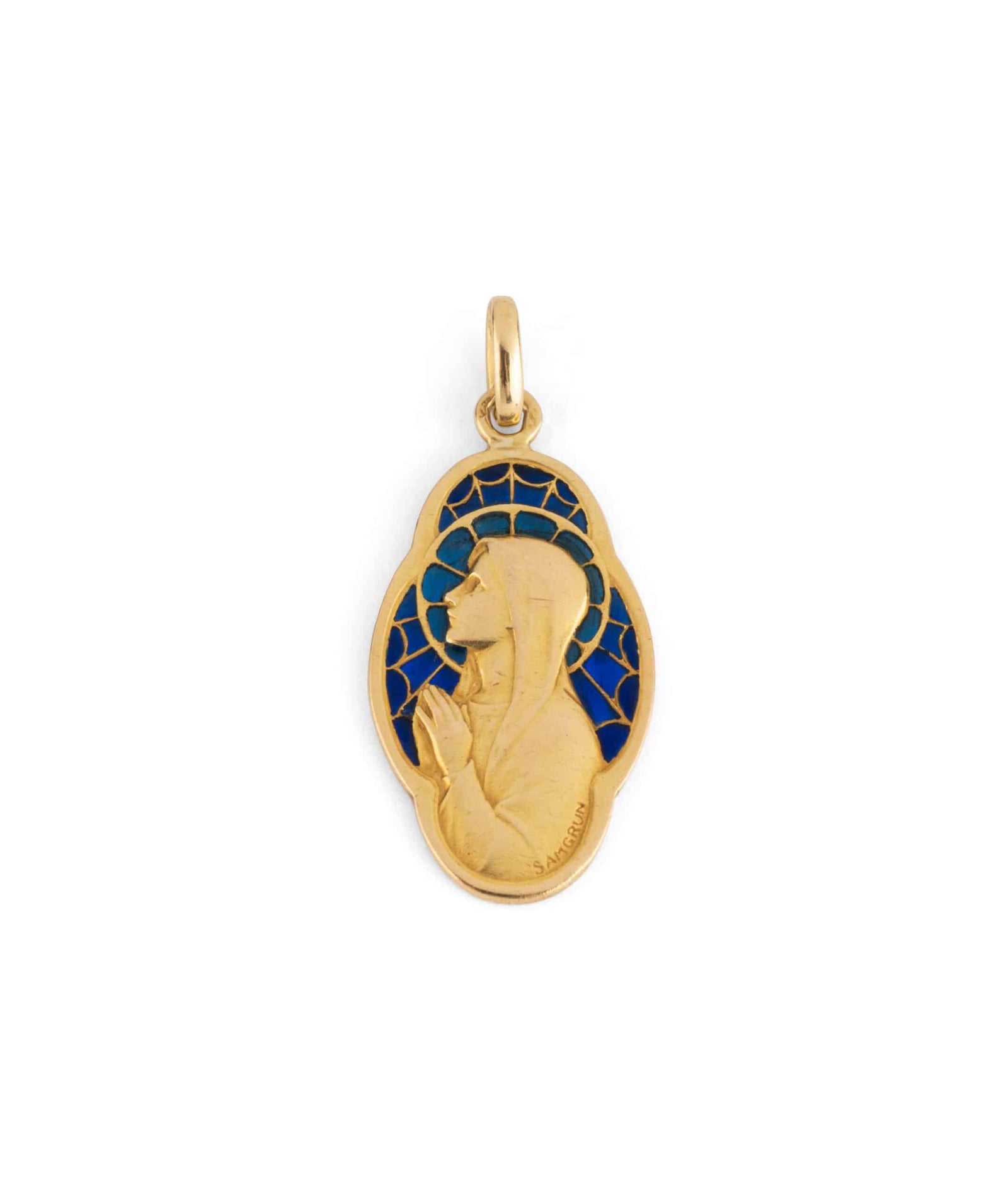 Caillou Paris Medaille Art Nouveau Email Signee Samgrun Yera