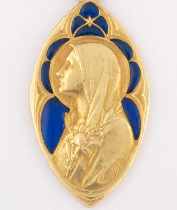 Caillou Paris - Medaille art nouveau or Roda gros plan