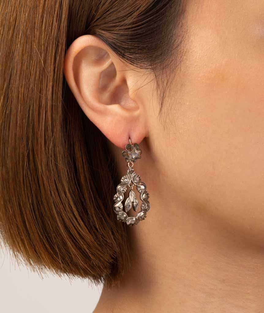 Caillou Paris Pendants D Oreilles Anciens Argent Et Diamants Rifka Porter