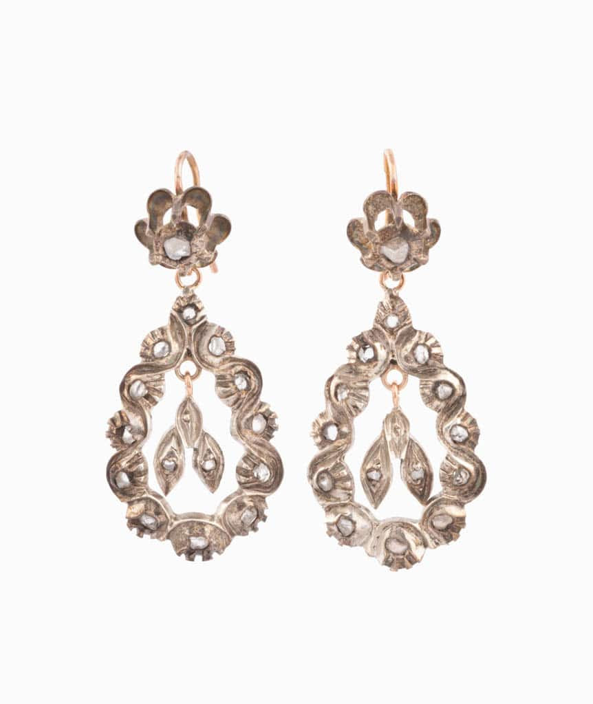 Caillou Paris Pendants D Oreilles Anciens Argent Et Diamants Rifka