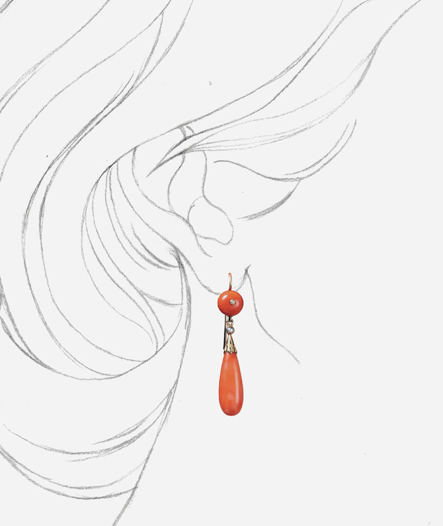 Caillou Paris - Pendants d'oreilles Napoleon III Maylis porter