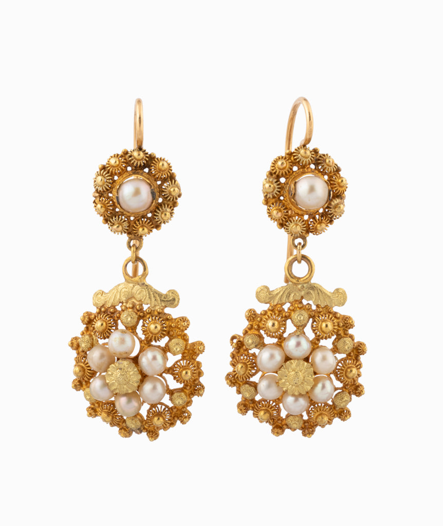 Caillou Paris Pendants D'oreilles Ancien Or %22iago%22