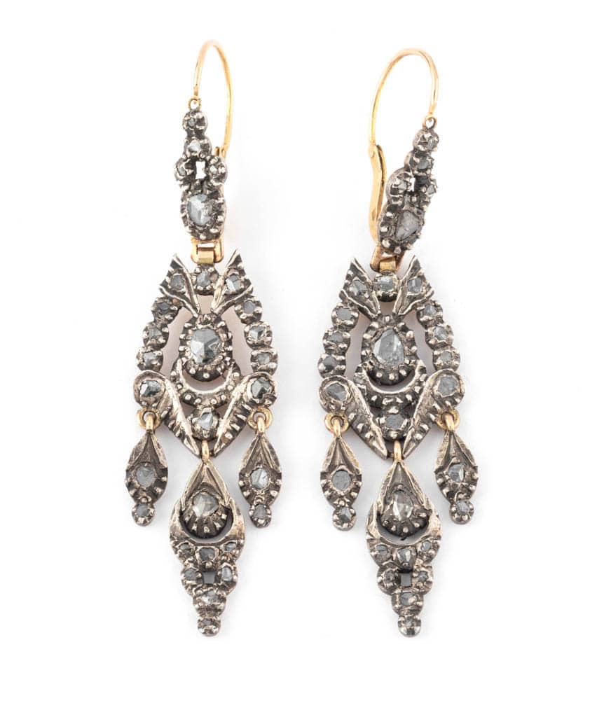 Caillou Paris - Pendants d'oreilles girandoles anciens "Elmas"