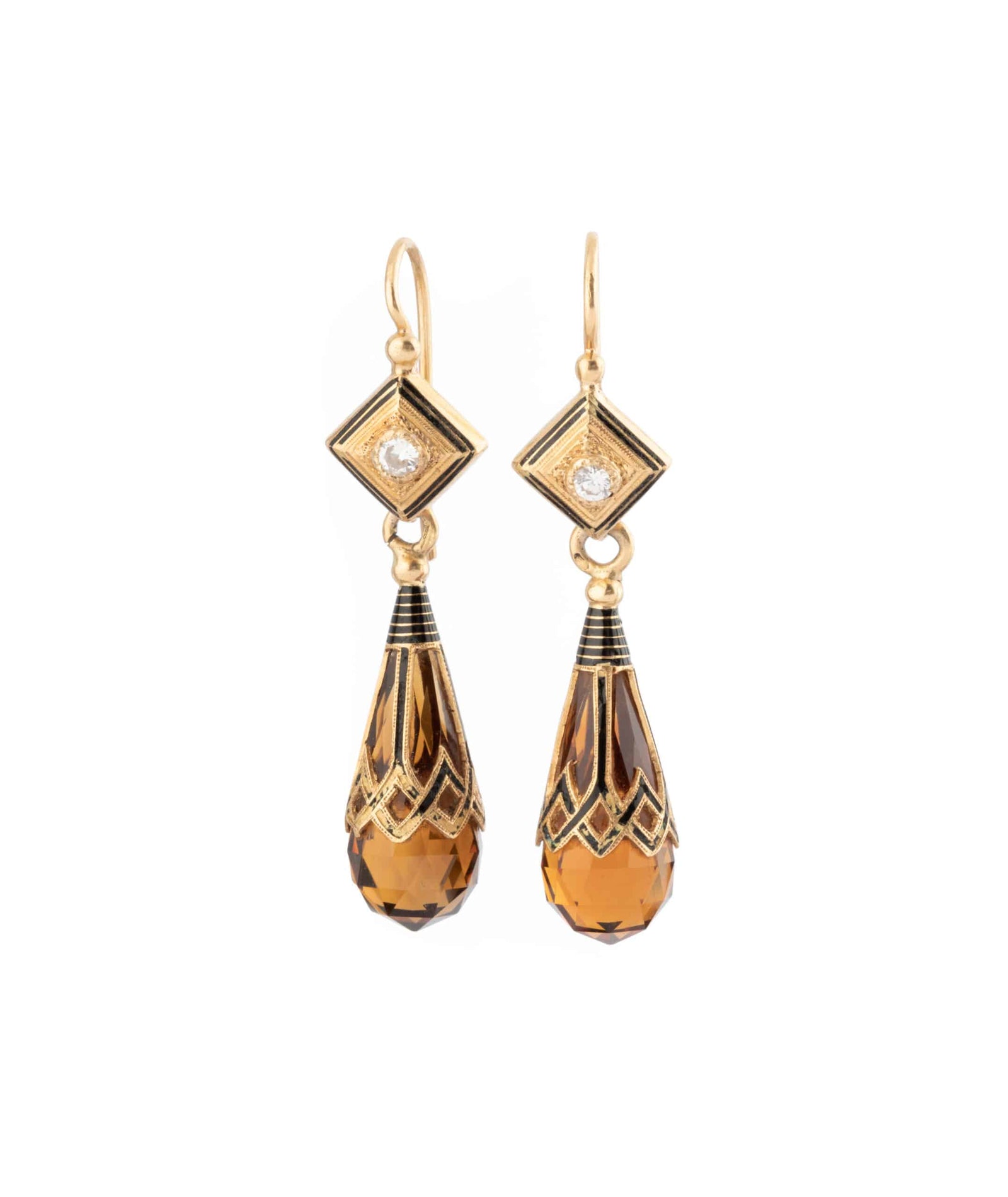 Caillou Paris Pendants Oreilles Napoleon Iii Citrine Isia