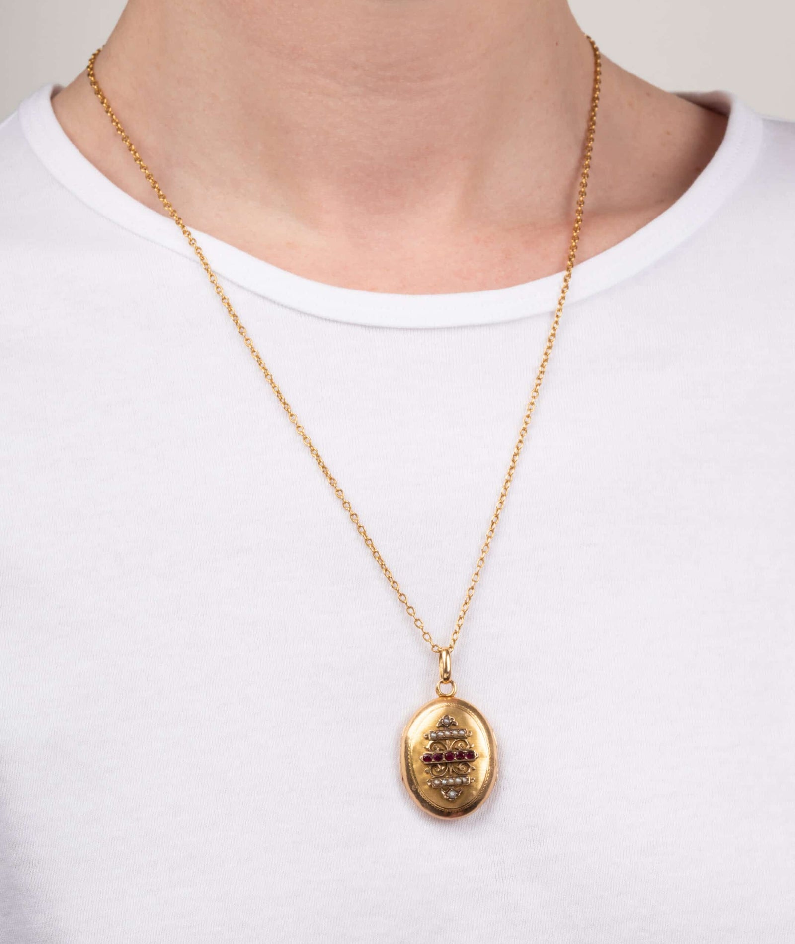 Caillou Paris Pendentif Porte Photo Ancien Perles Et Rubis Ydria Porter