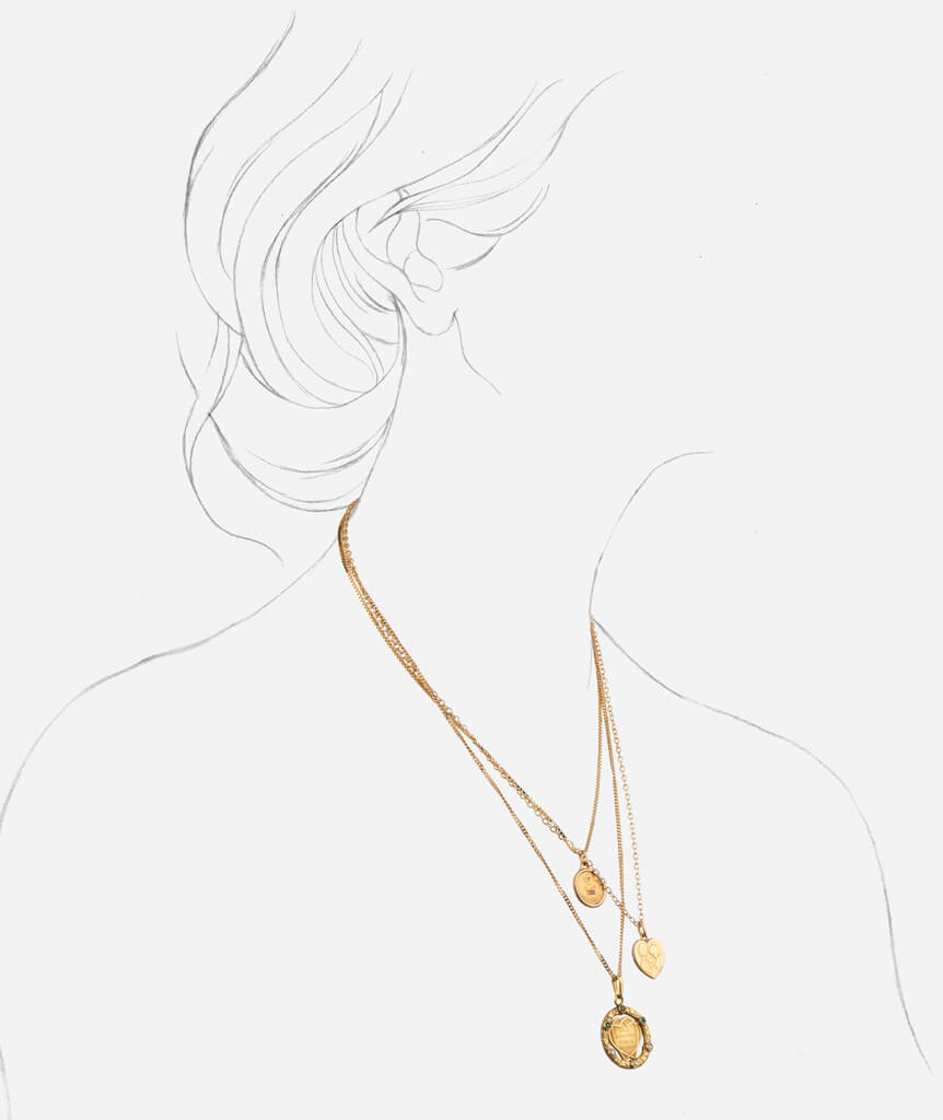 Collier double Amore porter