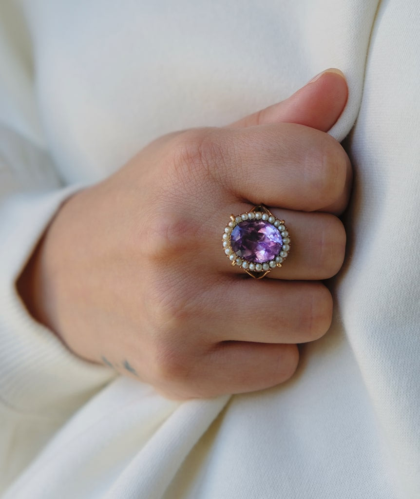 Bague ancienne amethyste Assia Caillou Paris